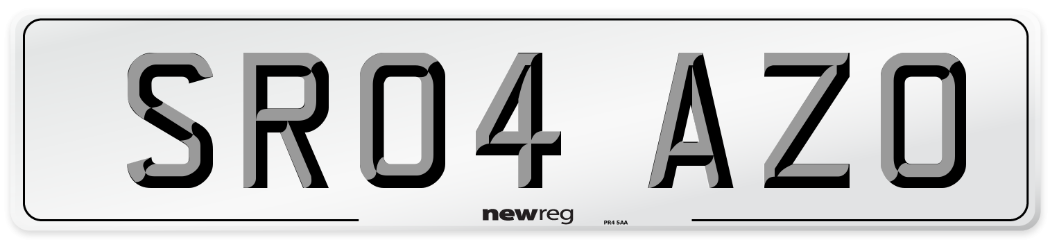 SR04 AZO Number Plate from New Reg